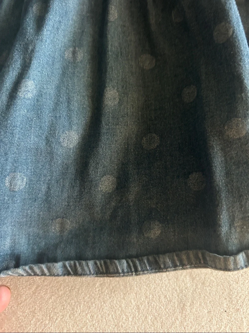 Justice Blue Denim Skirt with Navy Waistband